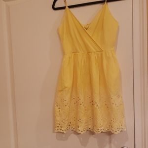 Alter'd State Yellow Eyelet Sundress tie back